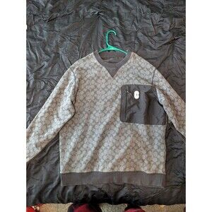 COACH Mixed Media Designer AOP Monogram Crewneck Sweater Men Size Medium